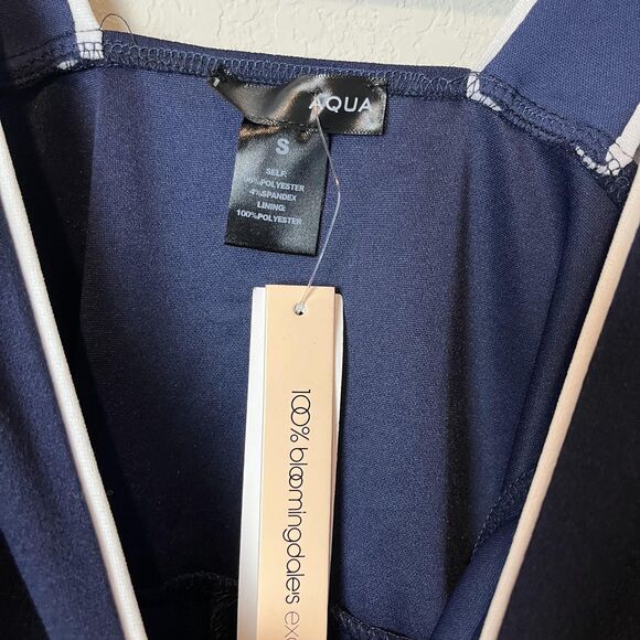 Aqua Dress Womens Small Navy White Fit & Flare Skater Sleeveless Bloomingdales - Picture 2 of 6